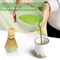   Kit de Cérémonie du Thé Matcha Haut de Gamme : Fouet et Bol en Céramique Chawan pour un Matcha Vert de Qualité Supérieure
