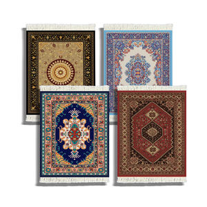Juego de 4 posavasos de tela turca persa ecológicos, diseño de Mini alfombra oriental para mesa de centro, decoración del hogar, regalos de inauguración - Product Image 5