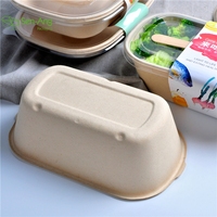 SenAng05 Nouvelle Arrivée Barquette jetable biodégradable en pulpe de canne à sucre blanche à 4 compartiments peu profonds 850ml Boîte alimentaire sécurisée