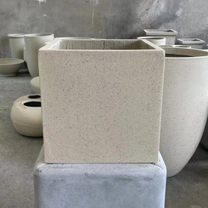Jardinières <span class=keywords><strong>en</strong></span> béton préfabriqué durables et écologiques pour l'extérieur, <span class=keywords><strong>en</strong></span> fibre de verre, grandes et carrées, pour la maison, avec trous de drainage - Product Image 5
