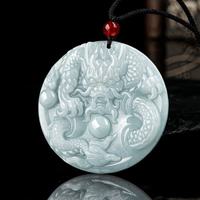 Pendentif en jadéite naturelle du zodiaque chinois Dragon, bijoux haut de gamme pour hommes et femmes, vente en gros de jade LP35