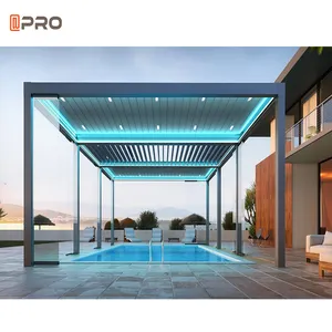 Motorlu su geçirmez açık alüminyum Adjustable ayarlanabilir panjurlar çardaklar Pergolas ve çardaklar ile modern <span class=keywords><strong>Gazebo</strong></span> alüminyum 200mm - Product Image 4