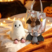 Nouveauté : Jouets en peluche en polyester, citrouille, fantôme, monstre et chauve-souris d'Halloween, 11-30 cm, pour décorations de fêtes