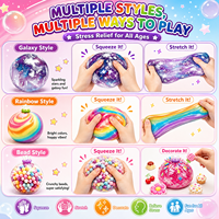 Kit de remplissage de slime avec boule à presser, plateau de mélange et de moulage, pelle, argile légère, jouet anti-stress fait main pour enfants