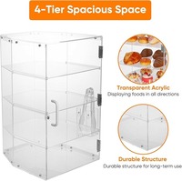 Boîte à gâteaux en acrylique personnalisée vitrine de boulangerie transparente à 4 niveaux pour le pain