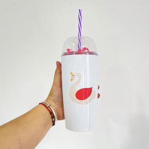 Bouteille isotherme de 22 oz vierge pour sublimation, à double paroi, avec couvercle dôme, pour mini figurines en résine - Product Image 4