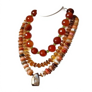 New Premium Multilayer Coral Beaded <b>Statement</b> <b>Necklace</b> Stylish Unique Woman Ball Shape Party Wedding Gifts Jewelry with Woman - Product Image 6