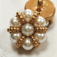 Bouton de couture vintage de luxe écologique en perles florales, en métal doré perlé, pour robe de mariée, cheongsam, chemisier, vêtement