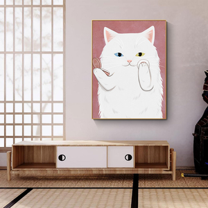 Divertente <span class=keywords><strong>arte</strong></span> della parete del gatto Poster <span class=keywords><strong>giapponese</strong></span> estetica tela opera d'<span class=keywords><strong>arte</strong></span> animale <span class=keywords><strong>pittura</strong></span> minimalista decorazione della parete della casa - Product Image 3