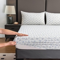 Drap-housse respirant de qualité supérieure brodé, toutes saisons, 95 % coton, 5 % fibres d'argent, 400 fils, écologique