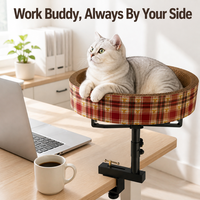 Griffoir pour chat rond en carton, réglable, à clipser sur bureau, avec logo personnalisé OEM ODM, pour ordinateur portable, pour le bureau, vente en gros