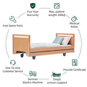 Cama de Hospital Eléctrica Tecforcare OEM ODM para Ancianos, Cama de Hospital de Madera Maciza con Dos Funciones, Cama Médica de Madera para Cuidado en el Hogar - Product Image 3