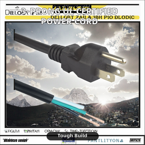 Cable de Alimentación de CA de 3 Puntas con Certificación UL, con Extremo Hembra Desnudo, Enchufe Americano de 3 Pines, Cable para Electrodomésticos C13 - Product Image 2