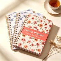 Carnet à spirales personnalisé OEM, motif floral, couverture rigide, papier personnalisé, pages intérieures pour cadeau promotionnel