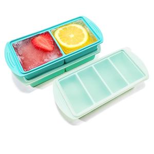 Bandeja de Hielo Grande para Congelador, Fácil de Desmoldar, Bandejas de Hielo de Silicona con Tapas Antiderrames, Reutilizables, Libres de BPA, Capacidad de 1 Litro - Product Image 6