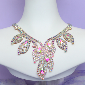 Elegante moda AB brillante Rhinestone cristal suave cuero clavícula collar cadena accesorios de joyería para mujeres - Product Image 2