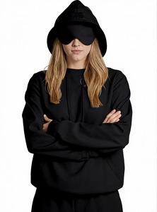 <span class=keywords><strong>Felpa</strong></span> <span class=keywords><strong>Oversize</strong></span> da <span class=keywords><strong>Donna</strong></span> Invernale con Maschera per Occhi, Stampa da Viaggio, Vestibilità Comoda, Pullover con Logo Personalizzato, Tinta Unita - Product Image 6