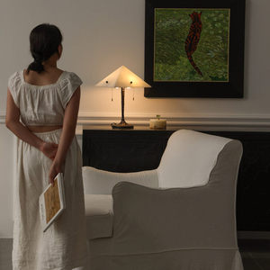 Minimalist Desk Lamp White Shade Iron Base LED <b>Light</b> Source <b>Switch</b> Control For Study Room Or Bedroom Reading - Product Image 3