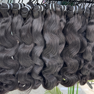 <b>Body</b> <b>Wave</b> Hair Extensions Human Hair Natural Black Soft Wavy Double Weft Thick Full Hair Bundles For Wholesale Supply - Product Image 6