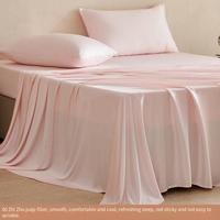 Parure de lit antibactérienne en fibre de bambou naturelle Classe A 60S, drap simple d'été, ensemble de trois pièces avec taie d'oreiller