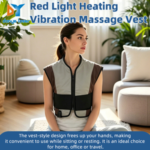 Gilet <span class=keywords><strong>de</strong></span> <span class=keywords><strong>massage</strong></span> chauffant par vibration avec lumière LED rouge pour soulager les douleurs dorsales et cervicales - Product Image 3