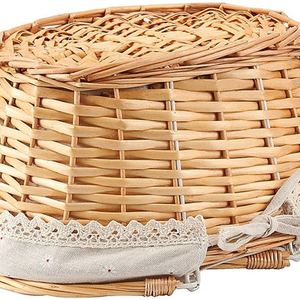 <span class=keywords><strong>Panier</strong></span> pique-nique classique en bambou pour le linge, sac cabas Saint-Valentin, paniers mignons complets avec couverts - Product Image 5