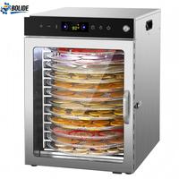 Déshydrateur alimentaire BOLIDE Premium en acier inoxydable à 10 plateaux, chauffage par circulation d'air chaud, garantie 1 an pour fruits et légumes