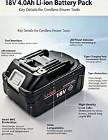 Paket Baterai Lithium Ion LiNiMnCoO2 Rechargeable BL-1860 18V 6Ah dengan 500 Siklus untuk Perkakas Bor Tanpa Kabel - Tersedia