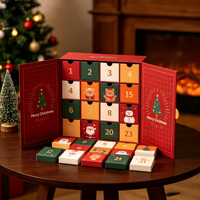 Boîte de calendrier de l'avent de Noël de luxe à 24 tiroirs pour emballage cadeau de vin et chocolat de qualité supérieure pour le compte à rebours des fêtes
