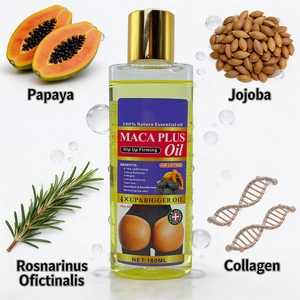 MACA Plus Oil 4x น้ำมันบำรุงสะโพกและกระชับผิวผสมมะละกอและโจโจ้บา ช่วยให้ผิวเรียบเนียนและสวยงาม ลดเลือนจุดด่างดำบริเวณสะโพก เหมาะสำหรับทุกสภาพผิว - Product Image 4