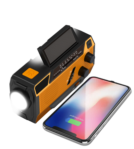 Lampe de poche <span class=keywords><strong>dynamo</strong></span> LED rechargeable d'urgence portable 2000mAh avec <span class=keywords><strong>radio</strong></span> FM/AM/NOAA à énergie solaire à manivelle - Product Image 1