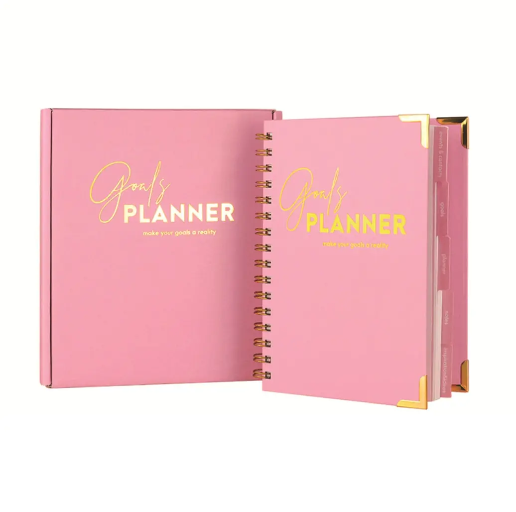 Cuaderno de tapa dura A5, planificador diario en espiral con impresión personalizada, cuaderno planificador diario
