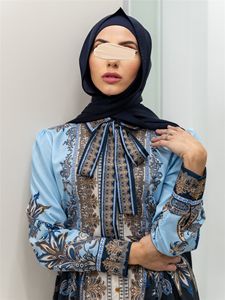 SIPO-Vestido largo bohemio de gasa con estampado Floral para mujer, Vestido largo de fiesta de talla grande con cinturón Invisible con cremallera trasera - Product Image 5