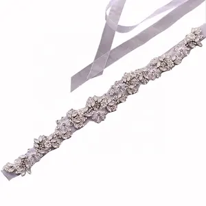 Delicate Crystal Rhinestone Applique Belt Bridal Wedding Sash And Belts For Evening Party Dress Accessories