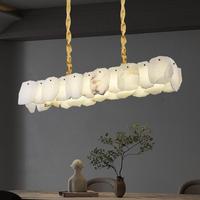 Lustre de plafond moderne de luxe pour cuisine, en marbre d'albâtre décoratif, rectangulaire, pour salle à manger et salon, luminaires suspendus