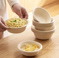 Bols et contenants alimentaires jetables biodégradables en bagasse de canne à sucre, écologiques, pour servir des soupes ou du riz