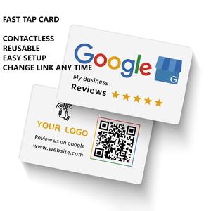 Scheda di revisione Google Nfc con supporto in plastica con codice Social Media programmabile con stampa personalizzata - Product Image 5