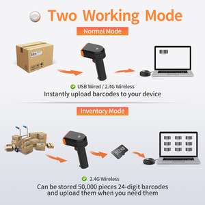 Xincode 1D 2D Scanner di codici a barre Wireless portatile USB cablato lettore di codici a barre Gun lettore di codici a barre QR con base di ricarica - Product Image 5