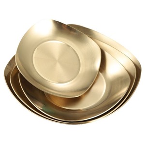 Assiette carrée de style coréen en acier inoxydable 304, couleur or, épaisse et durable, pour barbecue et restaurant - Product Image 3