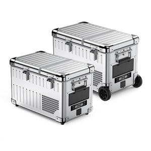 Réfrigérateur-congélateur portable pour voiture 22L-50L, double zone, compresseur 12V, avec batterie, en alliage d'aluminium, pour camping, camping-car, camion - Product Image 1