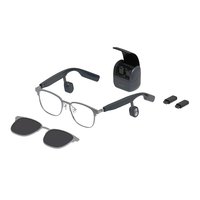 Lunettes audio à conduction osseuse, aide auditive, verres solaires magnétiques interchangeables, batterie, logo personnalisé, vente en gros