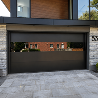 Porte de garage moderne isolée LIXON, pleine vitrerie, panneau sandwich en acier et aluminium, porte sectionnelle pour villa