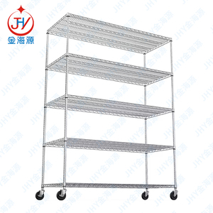Estante de almacén de almacenamiento de Metal de 5 capas de alta resistencia, tienda de Metal con ruedas, estante de almacenamiento de Metal, estantes de alambre de acero inoxidable - Product Image 3