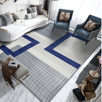 Tapis moderne en polyester gris à poils moyens, fabriqué à la machine, pour chambre et salon, lavable, antidérapant, 1 pièce