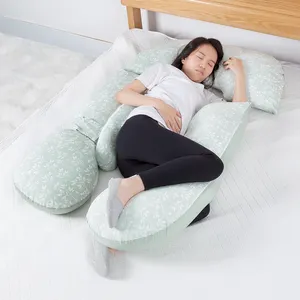 2023 Wholesale Multi-functional Cotton Baby Pillow Detachable Baby Nest Mommy U Shape Pregnancy Pillow