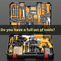 Kit de boîte à outils de perceuse électrique domestique Portable ensemble complet combinaison de coupe perceuse électrique en acier OEM pris en charge paquet de boîtier rigide