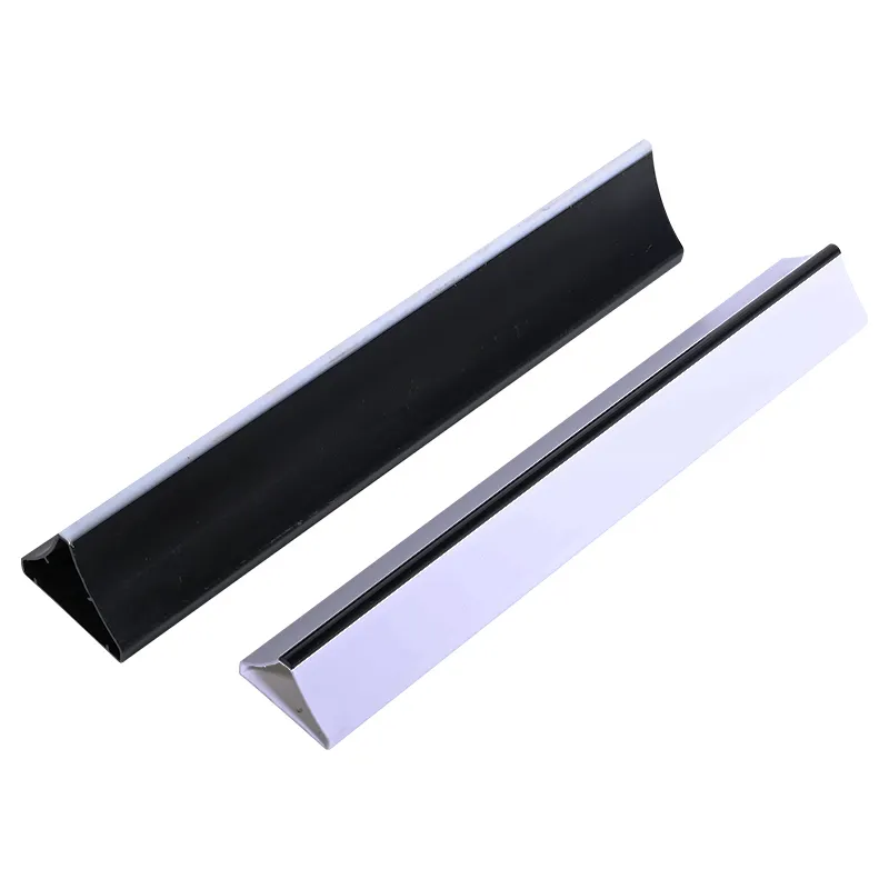 Custom Chamfer Fillet Plastic Triangle Plinth Strip Black PVC Wall Skirting Guard Corner Protector