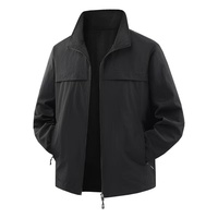Veste bomber imperméable et respirante à col montant pour homme, modèle JK2518-1, printemps-automne, couleur unie, taille XL, pour hommes d'âge moyen, style professionnel.