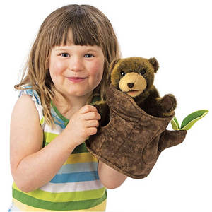 <span class=keywords><strong>Animali</strong></span> di peluche personalizzati orso in ceppo d'albero burattino a mano produttore OEM peluche azienda di peluche - Product Image 3