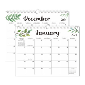 2024 New Design English Creative Simple Coil Calendar Ins Modern Calendar Schedule Notes Promotional Wall Calendar